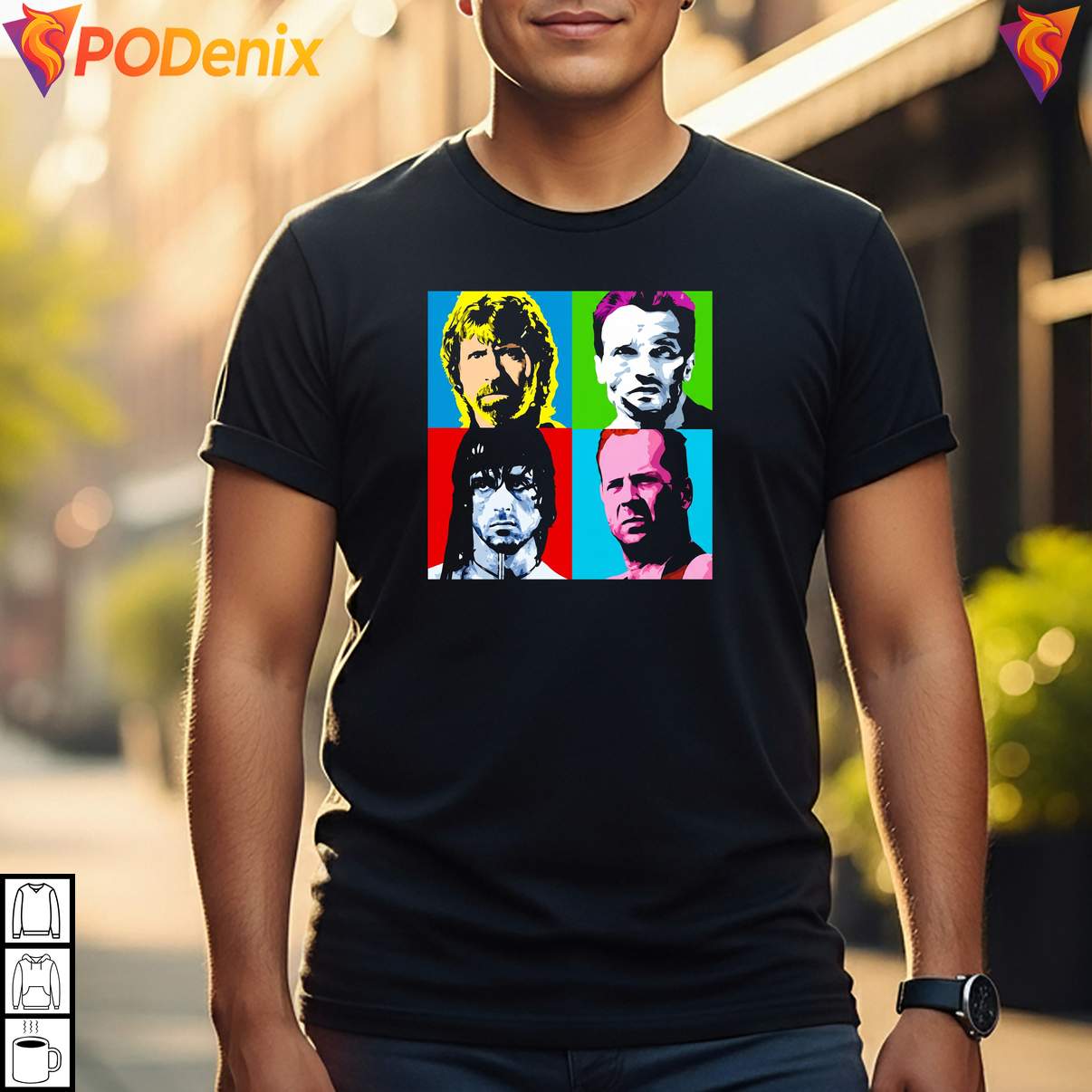 1980s Portrait Classic Heroes T-Shirt Latest Action Retro Movie Graphic For Men 1980s Portrait Classic Heroes T-Shirt Latest Action Retro Movie Graphic For Men