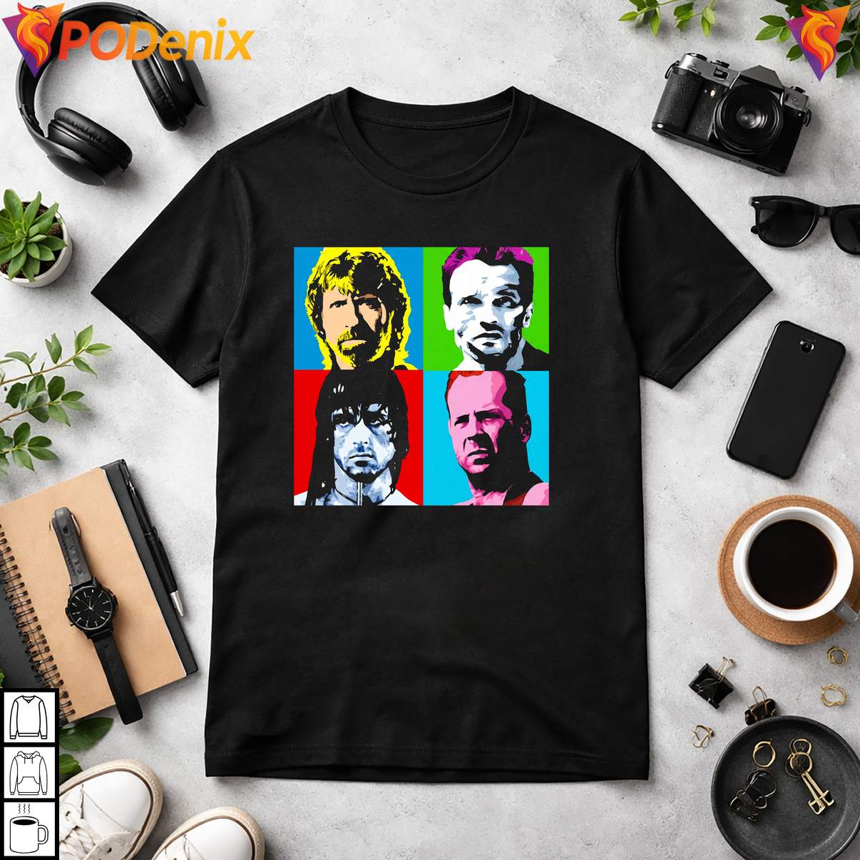 1980s Portrait Classic Heroes Tshirt Latest Action Retro Movie Graphic For Men 1980s Portrait Classic Heroes Tshirt Latest Action Retro Movie Graphic For Men