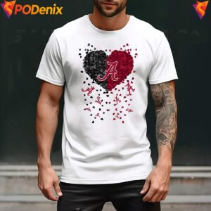 Alabama Crimson Tide 2026 Heart Shirt Football Sports Graphic For Mens