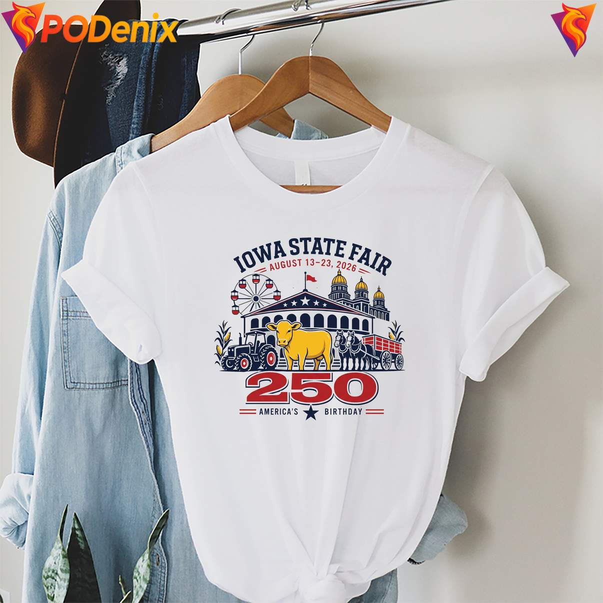 Americas Birthday 4th Of July Tshirt Iowa State Fair August 2026 For Mens Americas Birthday 4th Of July Tshirt Iowa State Fair August 2026 For Mens