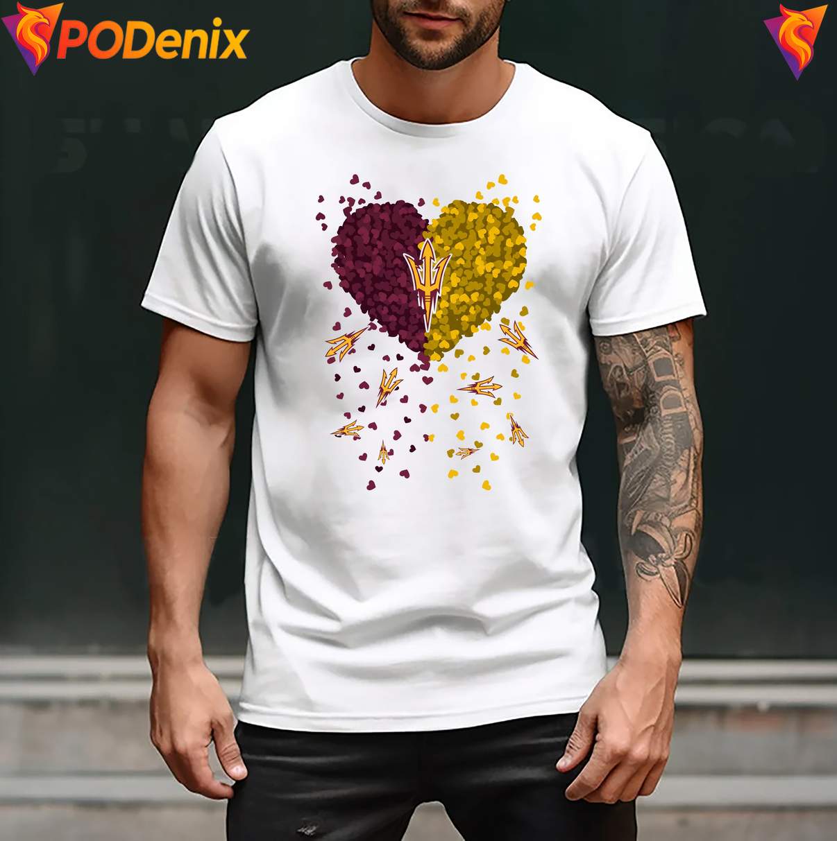 Arizona State Sun Devils 2026 Heart Shirt Football Fan Graphic For Men Arizona State Sun Devils 2026 Heart Shirt Football Fan Graphic For Men