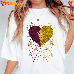 Arizona State Sun Devils 2026 Heart Shirt Football Fan Graphic For Men 2
