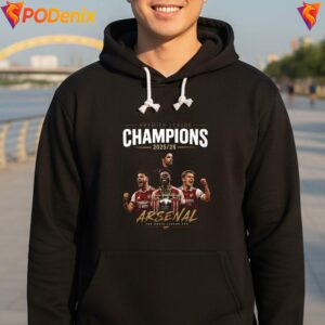Arsenal 2026 Champions Shirt Premier League Trophy Fan Graphic For Mens