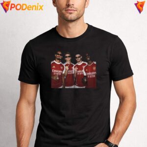 Arsenal Players Party Shirt 2026 Champions Sunglasses Graphic For Mens