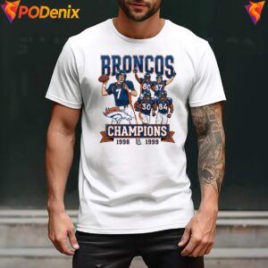 Back To Back Denver Broncos Shirt 1998 1999 Super Bowl Fan Graphic Men