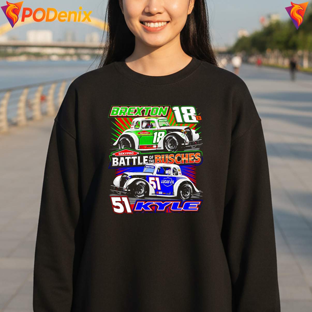 Battle Of The Bushes Racing Tshirt Kyle Vs Brexton Busch Graphic For Mens Battle Of The Bushes Racing Tshirt Kyle Vs Brexton Busch Graphic For Mens