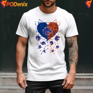 Boise State Broncos 2026 Heart Shirt Football Sports Graphic For Mens