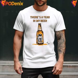 Cowboy Armadillo Country Music Shirt Theres A Tear In My Beer For Mens