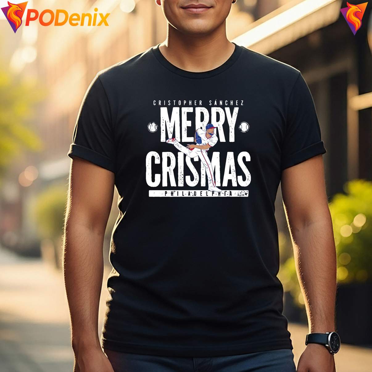 Cristopher Sanchez Crismas Tshirt Baseball Fan Graphic Apparel For Men Cristopher Sanchez Crismas Tshirt Baseball Fan Graphic Apparel For Men