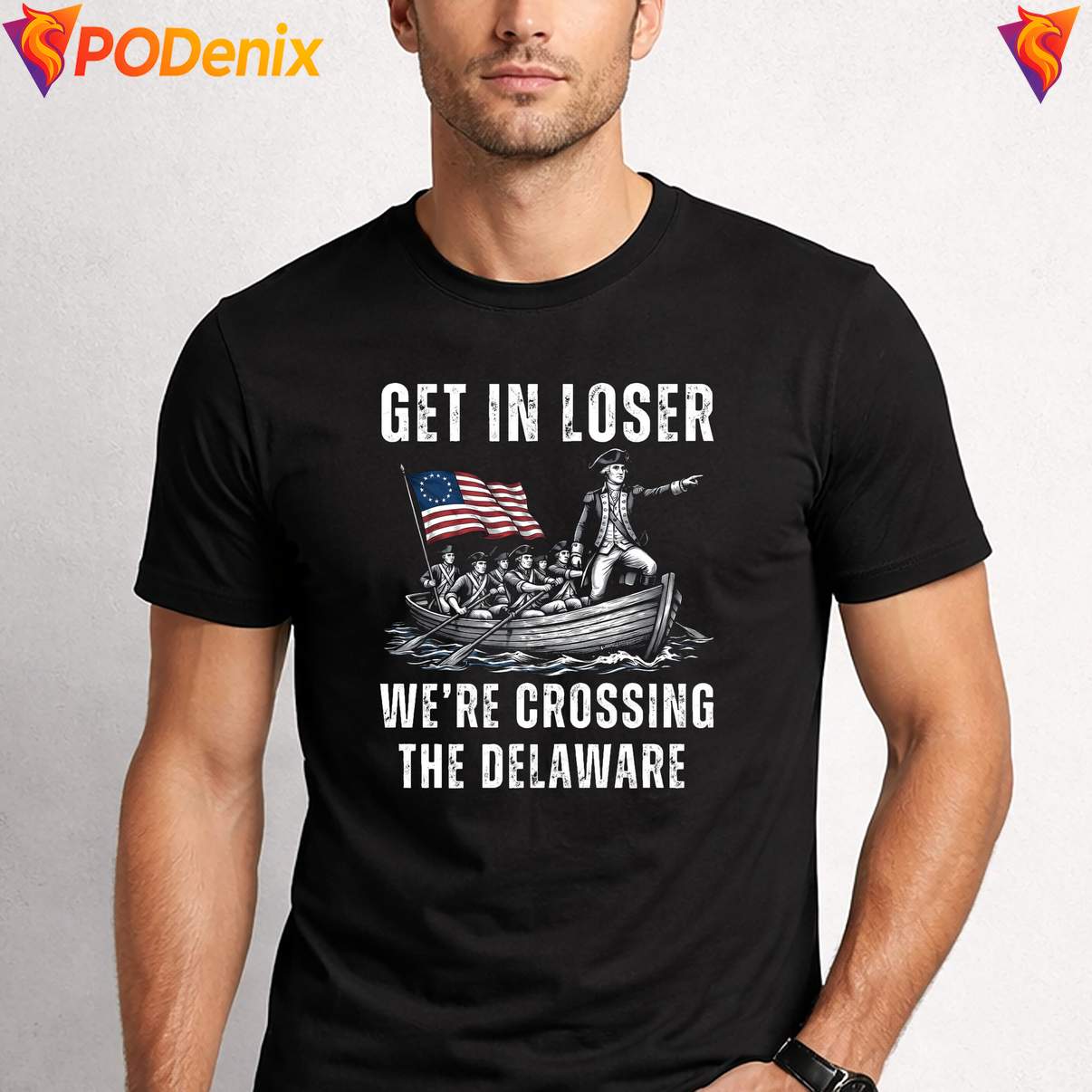 Crossing The Delaware Funny T-Shirt George Washington 4th Of July For Men Crossing The Delaware Funny T-Shirt George Washington 4th Of July For Men