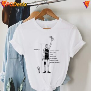 Draft Pick David Robinson Spurs Shirt 1987 NBA Champions Caricature Mens 3