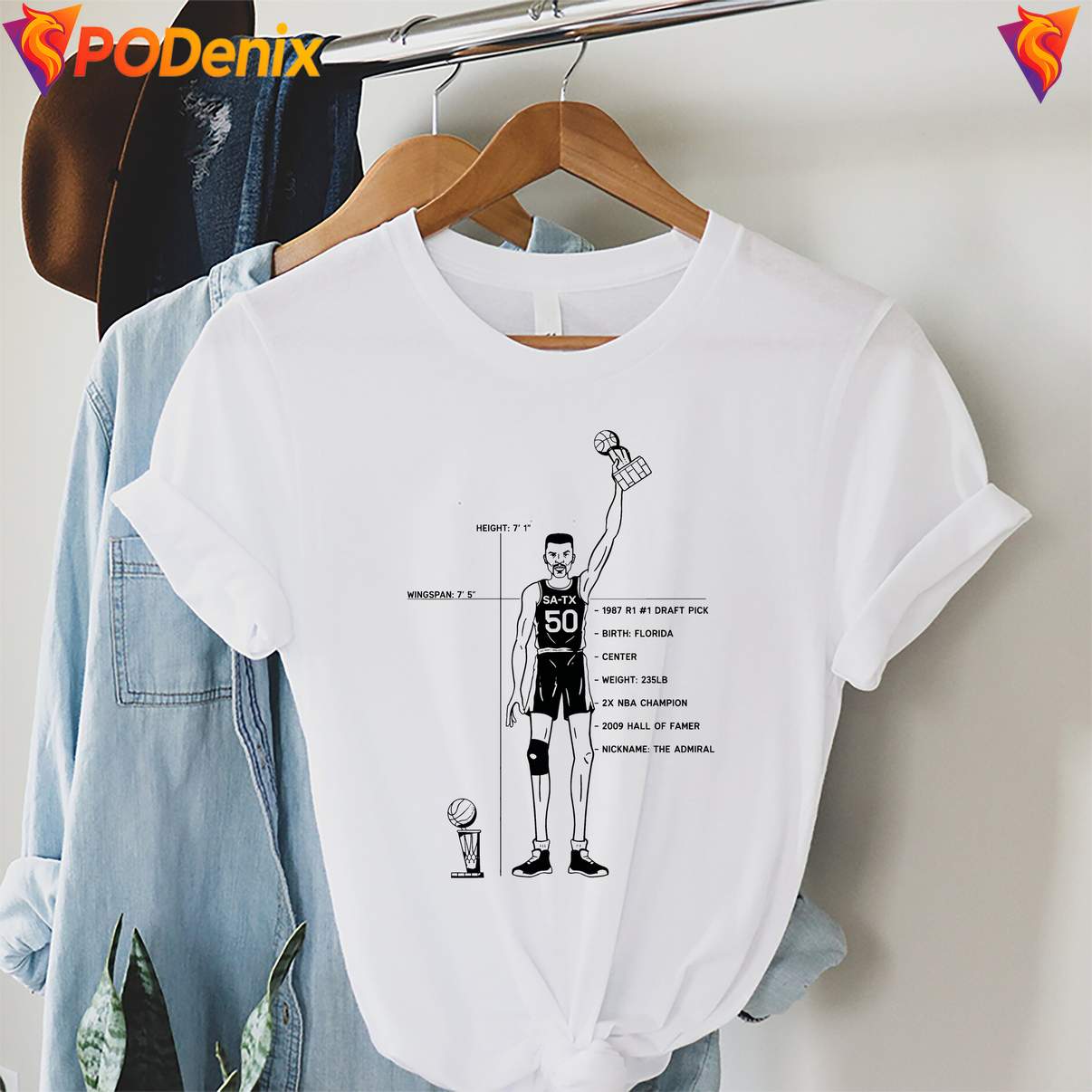 Draft Pick David Robinson Spurs Tshirt 1987 NBA Champions Caricature Mens Draft Pick David Robinson Spurs Tshirt 1987 NBA Champions Caricature Mens