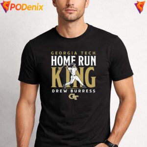 Drew Burress Home Run King Shirt Georgia Tech Baseball Graphic For Men 2