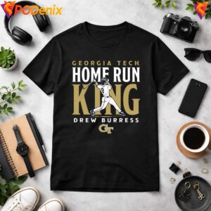Drew Burress Home Run King Shirt Georgia Tech Baseball Graphic For Men 3