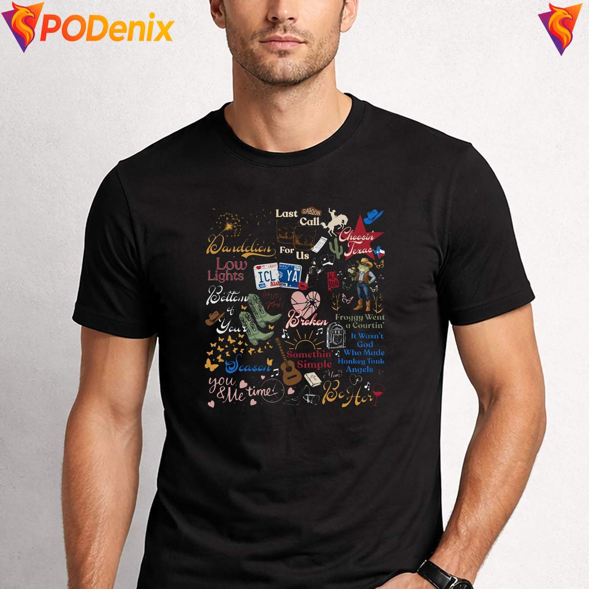 Ella Dandelion Lyric Concert Shirt Choosin Texas Country Graphic Mens Ella Dandelion Lyric Concert Shirt Choosin Texas Country Graphic Mens