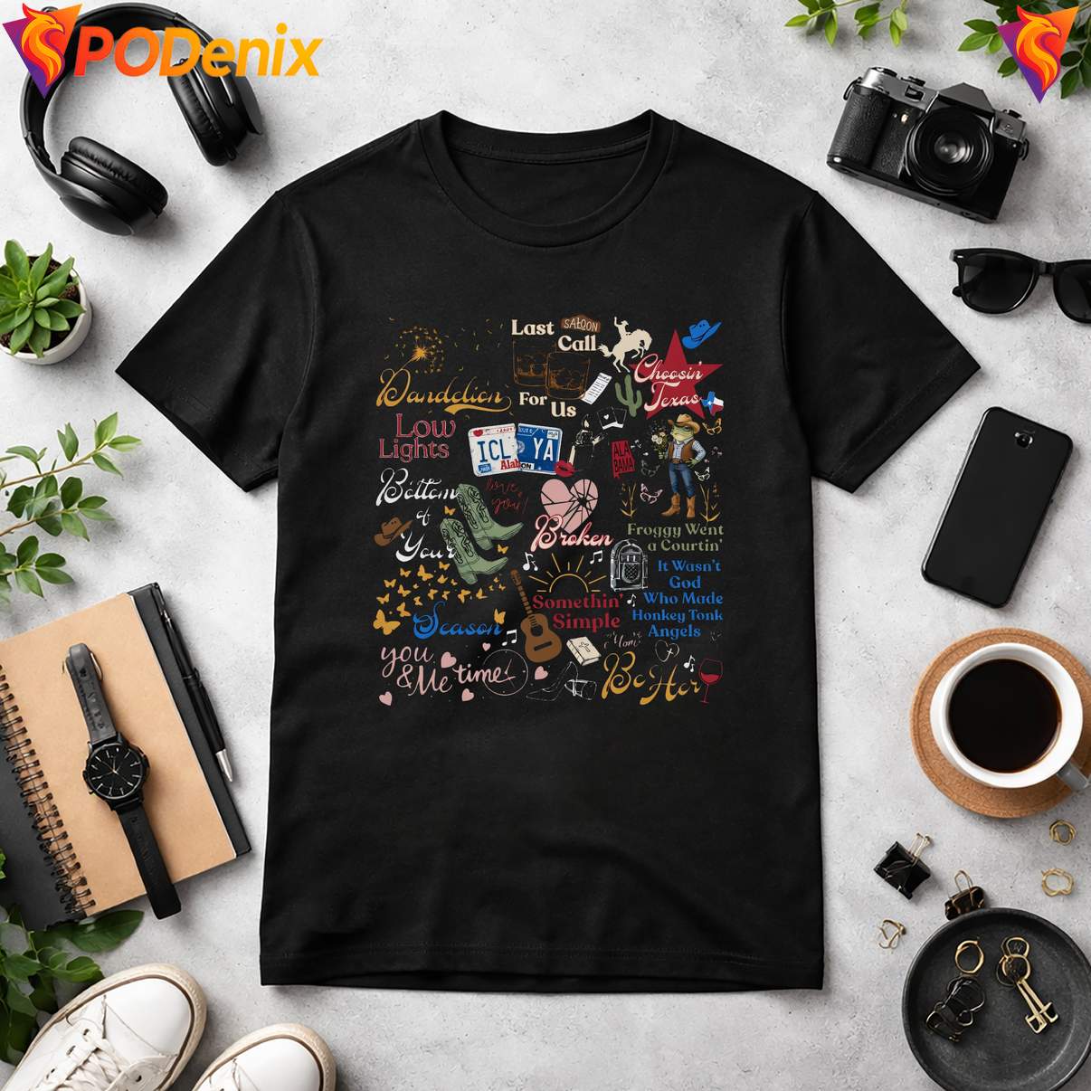 Ella Dandelion Lyric Concert T-Shirt Choosin Texas Country Graphic Mens Ella Dandelion Lyric Concert T-Shirt Choosin Texas Country Graphic Mens