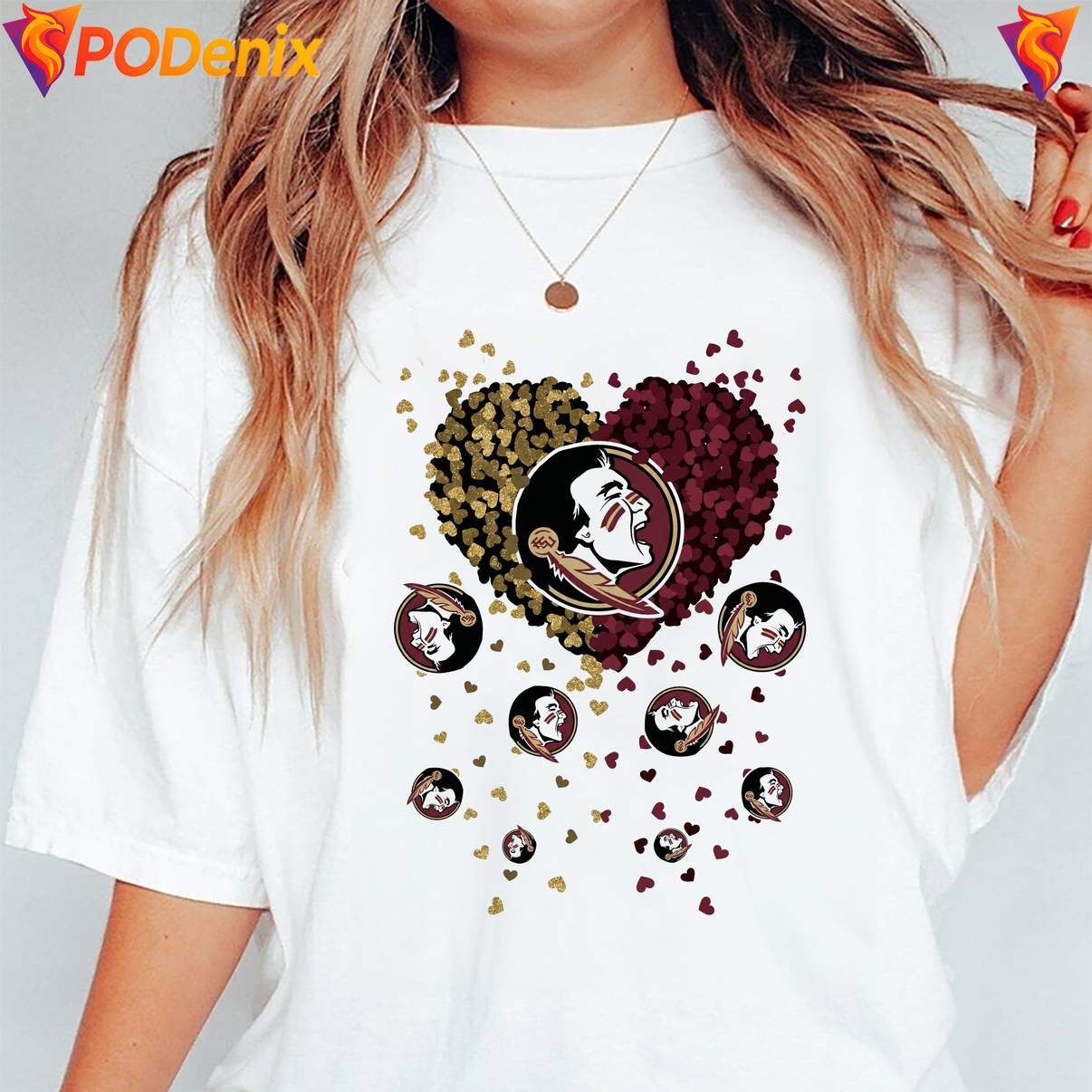 Florida State Seminoles 2026 Heart T-Shirt Football Sports Graphic For Men Florida State Seminoles 2026 Heart T-Shirt Football Sports Graphic For Men