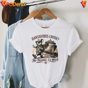 Funny Mouse Hantavirus Cruise Shirt No Thanks Ill Walk Graphic For Mens 3