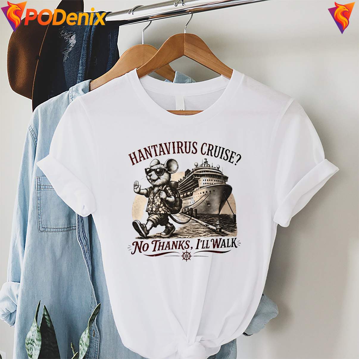 Funny Mouse Hantavirus Cruise Tshirt No Thanks Ill Walk Graphic For Mens Funny Mouse Hantavirus Cruise Tshirt No Thanks Ill Walk Graphic For Mens
