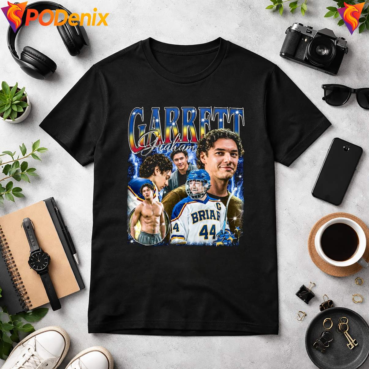 Garrett Graham Bootleg Rap T-Shirt Vintage Book Fan Graphic Apparel Men Garrett Graham Bootleg Rap T-Shirt Vintage Book Fan Graphic Apparel Men