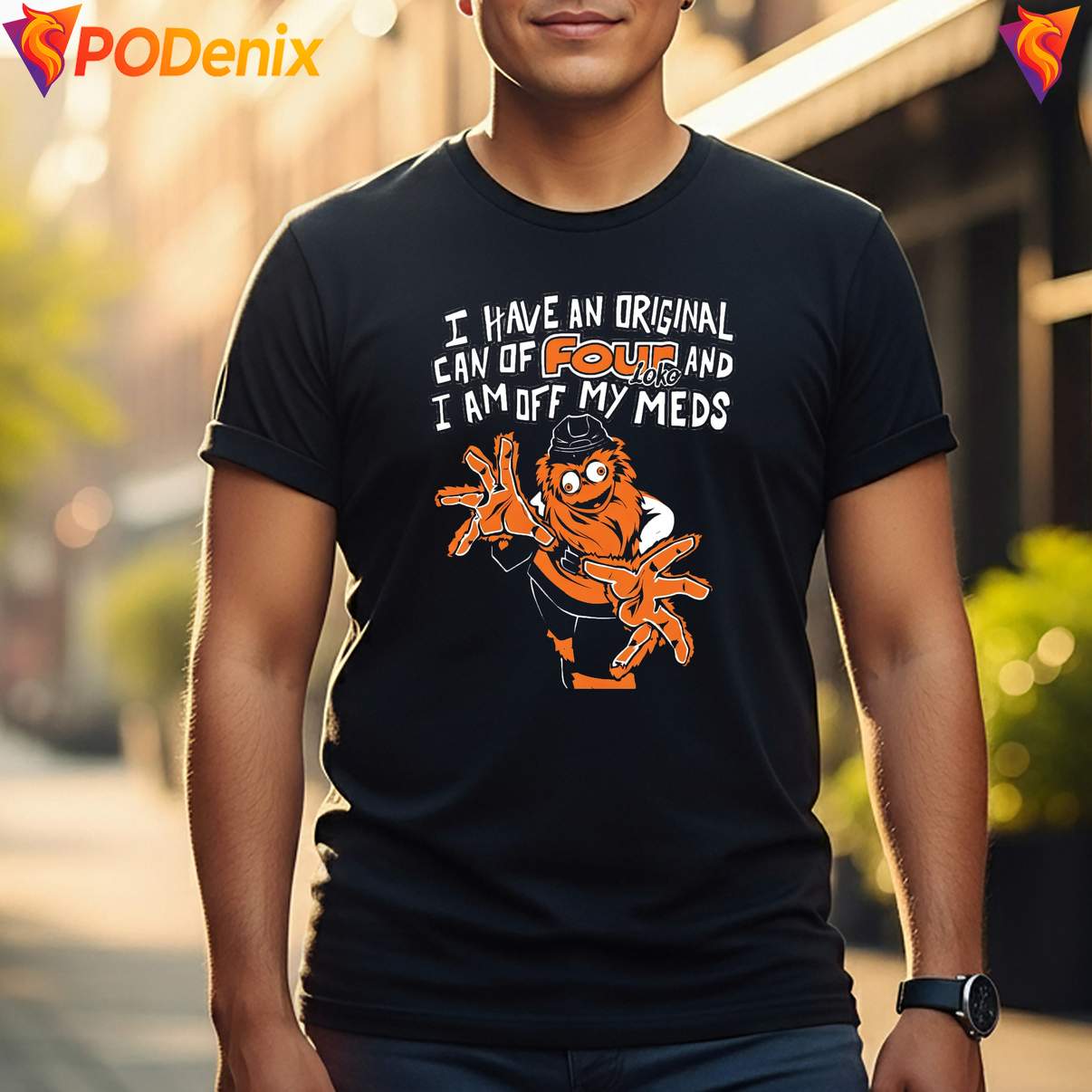 Gritty Philadelphia Mascot Tshirt I Have A Can Of Four Loko Graphic Men Gritty Philadelphia Mascot Tshirt I Have A Can Of Four Loko Graphic Men