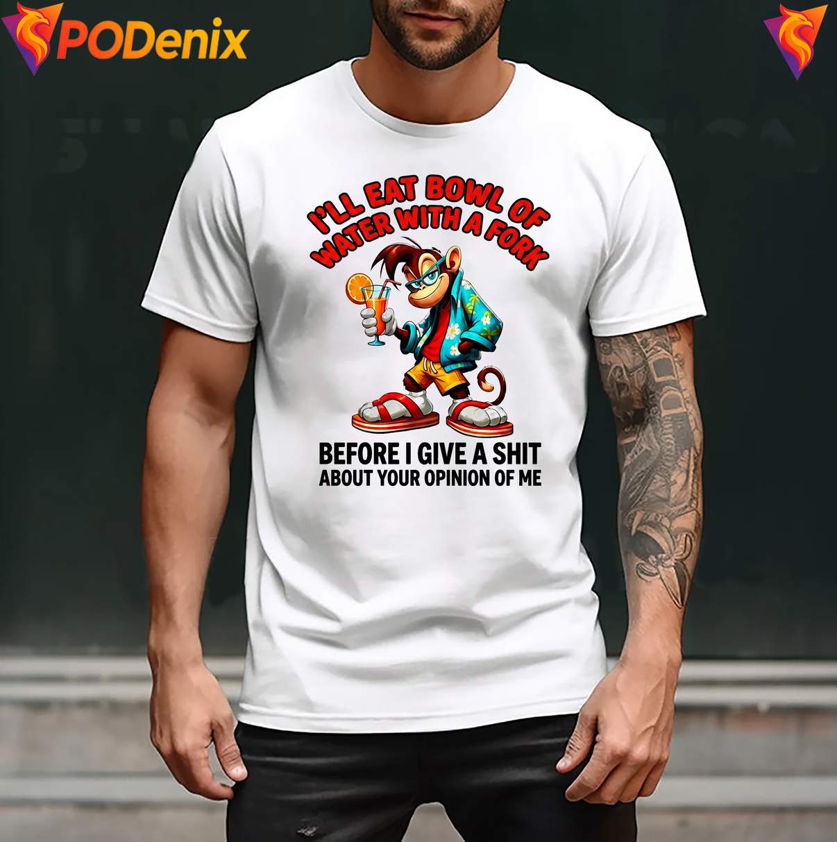 Ill Eat Bowl Of Water With A Fork Shirt Monkey Meme Funny Graphic For Men Ill Eat Bowl Of Water With A Fork Shirt Monkey Meme Funny Graphic For Men