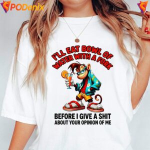 Ill Eat Bowl Of Water With A Fork Shirt Monkey Meme Funny Graphic For Men 2