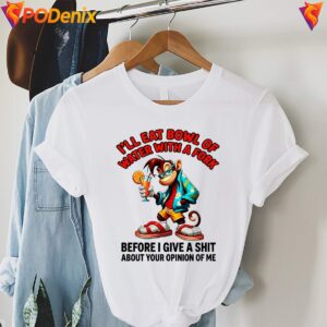 Ill Eat Bowl Of Water With A Fork Shirt Monkey Meme Funny Graphic For Men 3