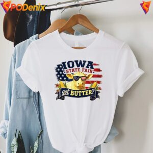 Iowa State Fair Got Butter Cow Shirt 4th Of July American Flag For Men 3