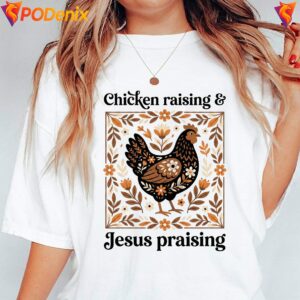 Jesus Praising Chicken Raising Shirt Vintage Christian Graphic For Mens 2