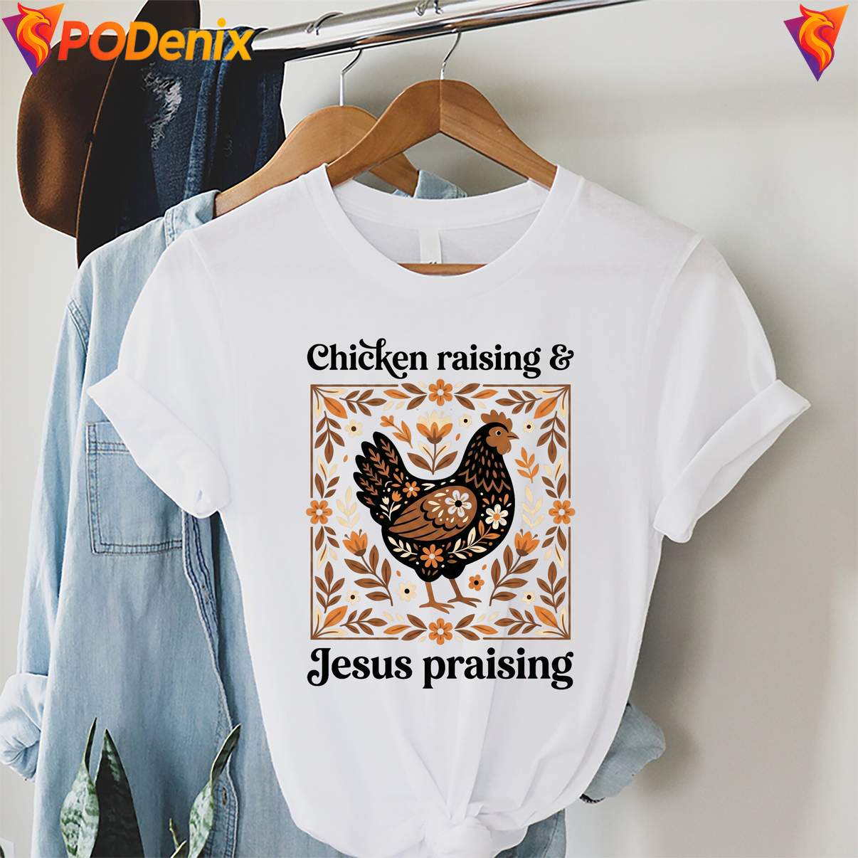 Jesus Praising Chicken Raising Tshirt Vintage Christian Graphic For Mens Jesus Praising Chicken Raising Tshirt Vintage Christian Graphic For Mens