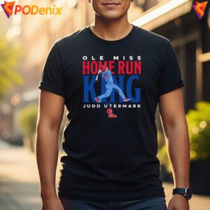 Judd Utermark Ole Miss Fan Shirt Home Run King Baseball Graphic For Men 3