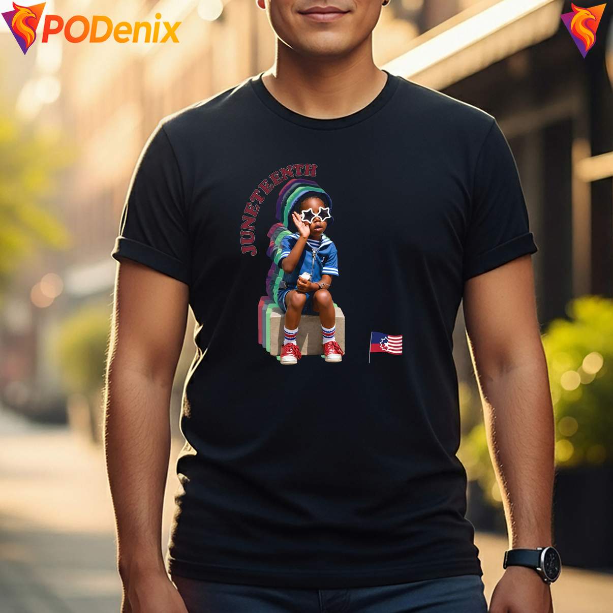 Juneteenth Boy Star Sunglasses T-Shirt African American Pride Graphic Men Juneteenth Boy Star Sunglasses T-Shirt African American Pride Graphic Men