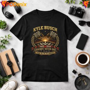 Kyle Busch Memorial Tribute Shirt The Rowdy One Legends Never Die Mens 2