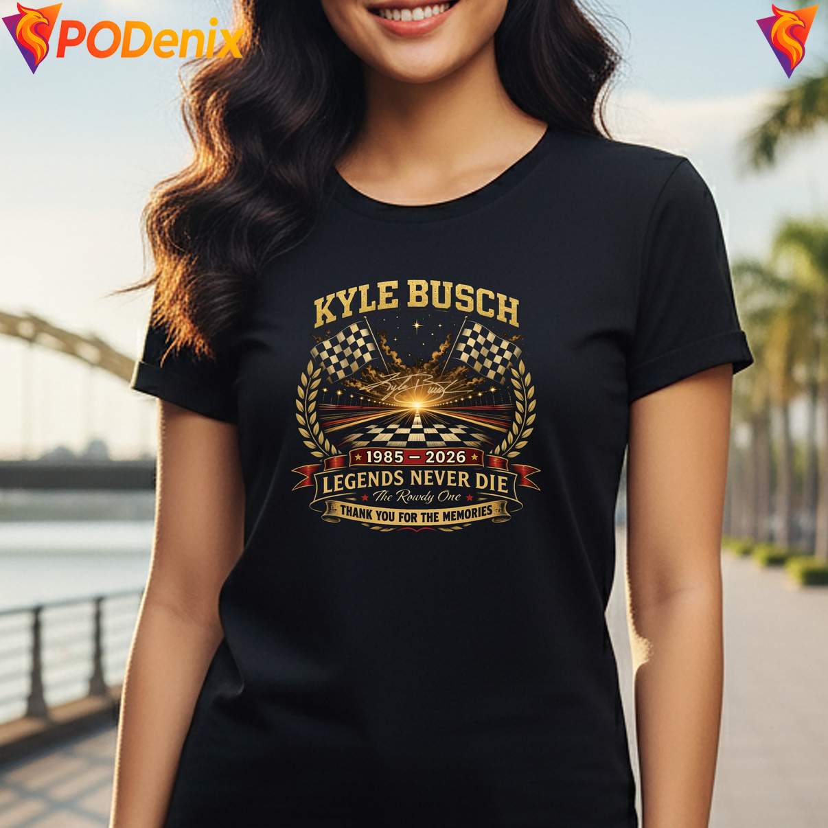 Kyle Busch Memorial Tribute Tee The Rowdy One Legends Never Die Mens Kyle Busch Memorial Tribute Tee The Rowdy One Legends Never Die Mens