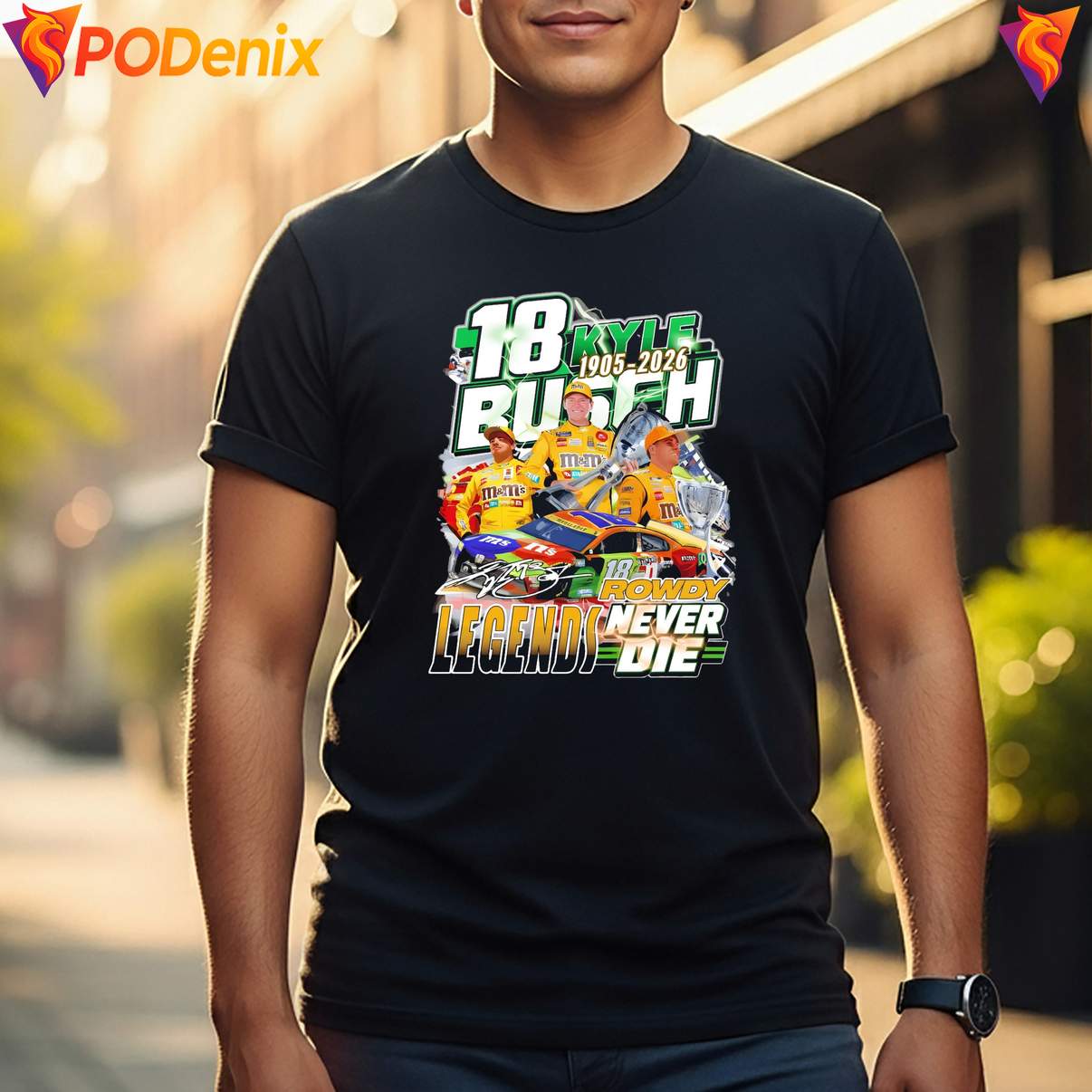 Legends Never Die Rowdy Tshirt Kyle Busch 1985 2026 Signature For Mens Legends Never Die Rowdy Tshirt Kyle Busch 1985 2026 Signature For Mens