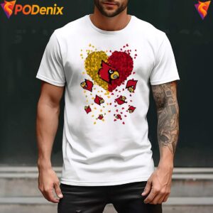 Louisville Cardinals 2026 Heart Shirt Football Sports Graphic For Mens