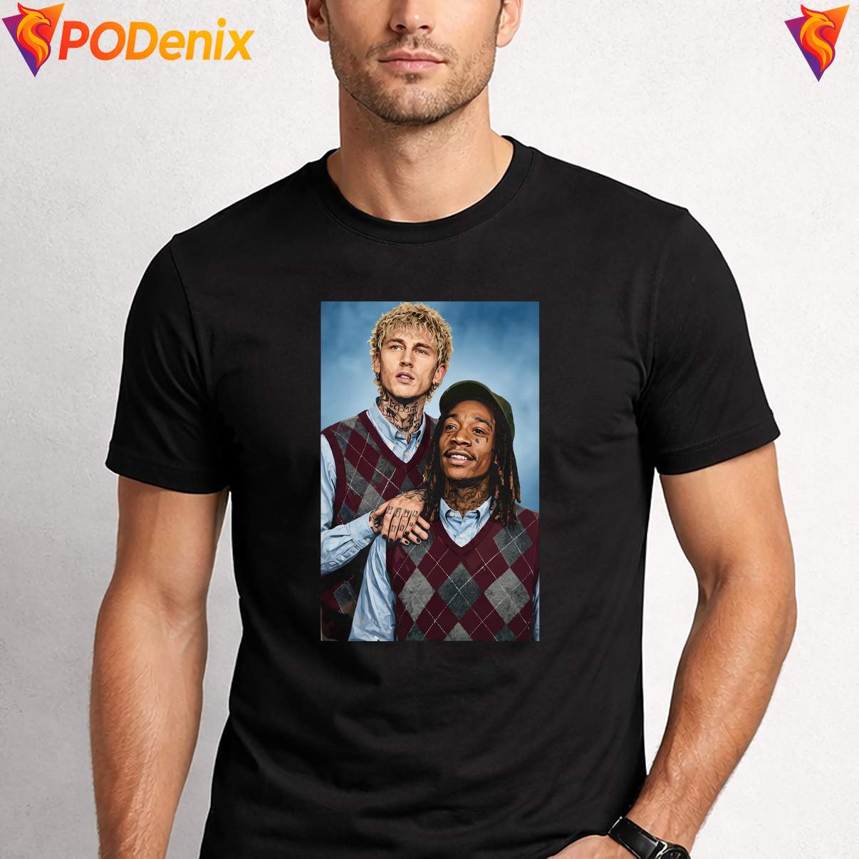 MGK And Wiz Khalifa Besties T-Shirt Funny Music Concert Graphic For Men MGK And Wiz Khalifa Besties T-Shirt Funny Music Concert Graphic For Men