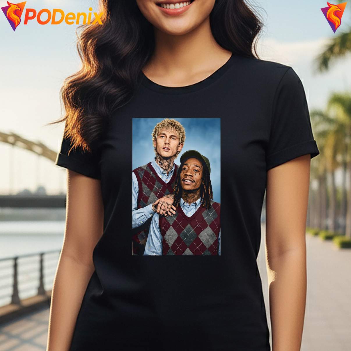 MGK And Wiz Khalifa Besties Tee Funny Music Concert Graphic For Men MGK And Wiz Khalifa Besties Tee Funny Music Concert Graphic For Men