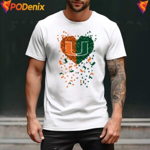 Miami Hurricanes 2026 Heart Fan Shirt Football Sports Graphic For Mens