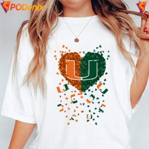 Miami Hurricanes 2026 Heart Fan Shirt Football Sports Graphic For Mens 2
