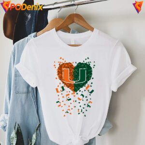 Miami Hurricanes 2026 Heart Fan Shirt Football Sports Graphic For Mens 3