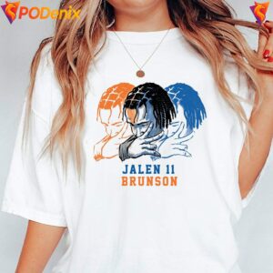 New York Knicks Jalen Brunson 11 Shirt Player Pose Signature Graphic Men 2