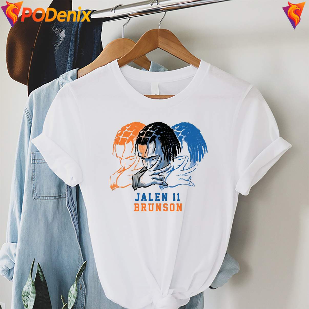 New York Knicks Jalen Brunson 11 Tshirt Player Pose Signature Graphic Men New York Knicks Jalen Brunson 11 Tshirt Player Pose Signature Graphic Men
