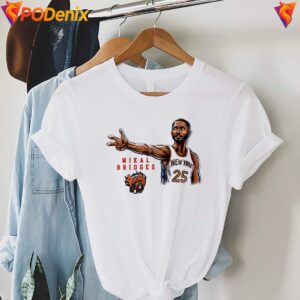 New York Knicks Mikal Bridges Shirt Player Pose Star Basketball For Mens 3