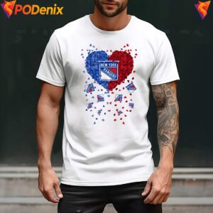 New York Rangers 2026 Heart Fan Shirt NHL Hockey Sports Graphic For Men