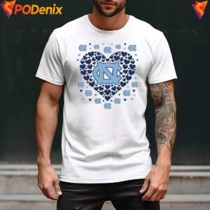 North Carolina Tar Heels 2026 Heart Shirt Football Sports Graphic Mens