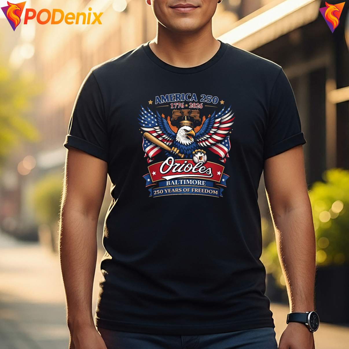 Orioles 250 Years Of Freedom T-Shirt Patriotic Baseball Graphic Apparels Orioles 250 Years Of Freedom T-Shirt Patriotic Baseball Graphic Apparels