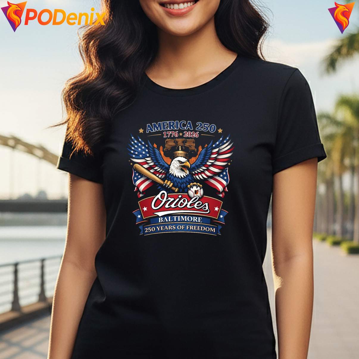 Orioles 250 Years Of Freedom Tee Patriotic Baseball Graphic Apparels Orioles 250 Years Of Freedom Tee Patriotic Baseball Graphic Apparels