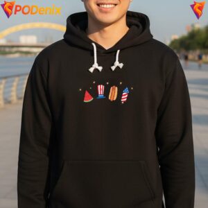 Patriotic Doodle Summer 250th Shirt Watermelon Hotdog Firework For Mens